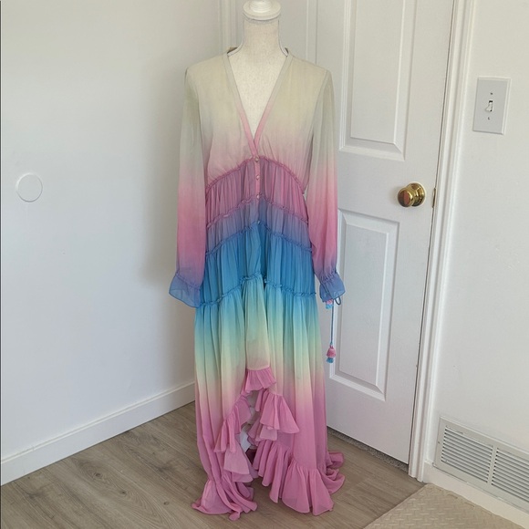 Rococo Sand Dresses & Skirts - Rococo Sand Ombre Maxi Dress with Ruffle Details Large